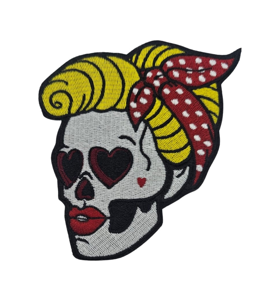 Calavera Pin-Up - Parche bordado