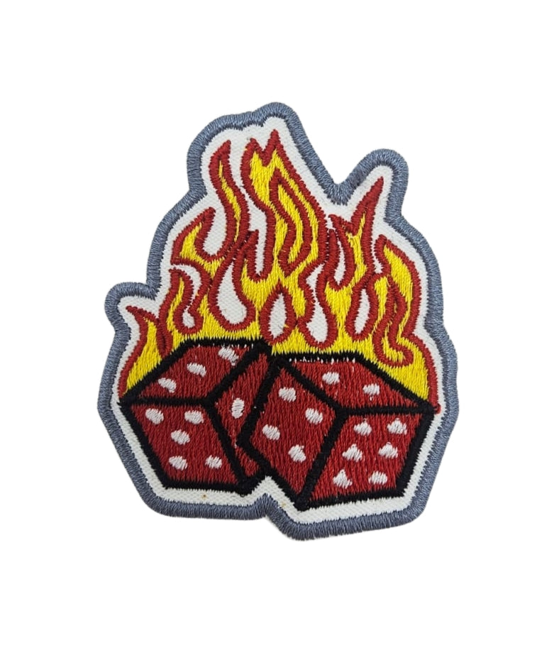 Dados en Llamas - Parche bordado